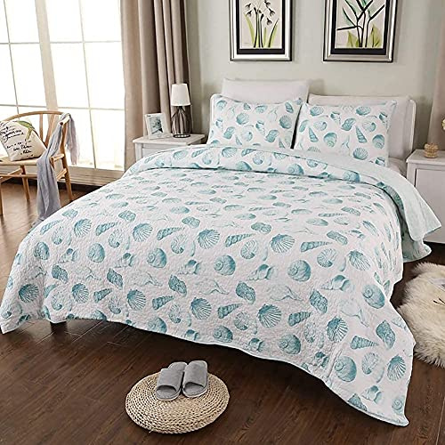 GaRcan Ensemble de Couvre-Lits en Coton Floral, Couvre-lit 3 pièces matelassé à Motifs de Fleurs, Couette d'été pour climatiseur, 230 270 cm, 4 (3)