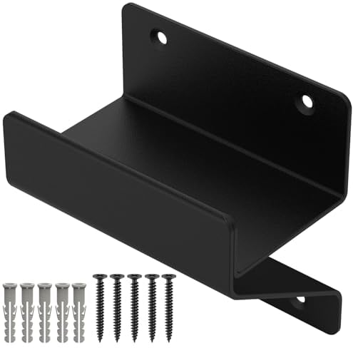 Difenni Ladder Hanger for Garage Wall, 4in Steel Wall Mount Ladder Holder Wheelbarrow Hanger Heavy Duty Ladder Hook Garage Storage Organizer Hanger for Ladder Chair Garden Utility Tools (Black)