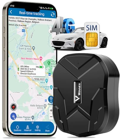 4G Mini GPS Tracker mit Echtzeit Online Verfolgung, 60 Tage Standby, weltweiter Einsatz & vielfältigen Alarmbenachrichtigungen – Abonnement erforderlich, GPS-Tracker für Fahrzeuge, Haustiere und mehr