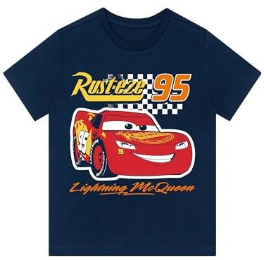 Disney Tshirt | Cars Boys T Shirt | Lightning McQueen Top For Boys | Official Cars Merchandise | Blue 3-4 Years