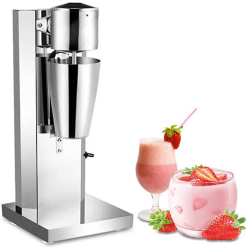 WDRENTOOL 180W Edelstahl Milch Einkopf Eiweiß Shaker milchshake mixer Drink Mixer Elektrischer Standmixer Cocktailshaker Kleingeräte, 650 ml Becher, 180W, für Milchtee-Läden, Cafés, Restaurants