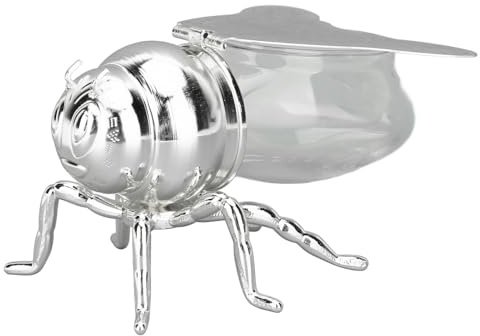 Asixxsix Honigglas, Bienenförmiger, Dekorativer Honigglasbehälter aus Glas mit Löffel, Kleiner Honigtopf, Honigbehälter für Honig, Sirupe, Gewürze, Öl, Frühstücksspeisen, Desserts und Tee