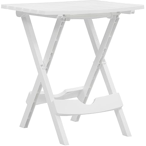 JUDYY Gartentisch Klappbar, Esstisch, Couchtisch, Balkontisch, Balkonmöbel Kleiner Balkon, Balkon Tisch, Beistelltisch, 45,5 x 38,5 x 50 cm Weiß