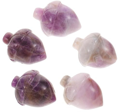 CORHAD 5stücke Teiliges Handgeschnitzte Jade- -Dekoration Natürliche Miniatur-hazelnuss-skulpturen Für Stilvolle Tischdekoration Einzigartiges Feng Shui Ornament Für Zuhause