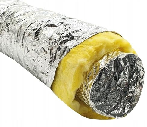Isolierter Flexibler Lüftungskanalschlauch - Alu-Flexschlauch - Lüftung und Klimatisierung - Kanalschlauch für Heizung und Kühlung - Abluftschlauch 200 mm x 5 m