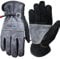 WZQH Guantes de Trabajo de Cuero Para Hombres y Mujeres. Para Jardinería, Soldadura, Construcción, Motosierras, Granjas, Pastos, etc. Piel de Vaca, Revestimiento de Algodón. Gris - Negro L