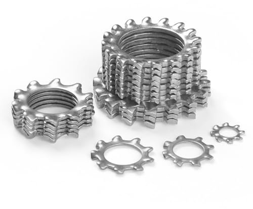 BOUMVID Rondelles de Blocage 304 Acier Étoile Inox M4 x 8mm, 100 Pièces Rondelles de Verrouillage à Vitesse Rapide en Acier Inoxydable, Rondelle Dentées Extérieures Rondelle à Ressort de Serrage