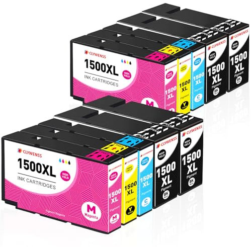 CLYWENSS 10er-Pack PGI-1500XL Druckerpatronen Kompatibel mit Canon 1500XL PG-1500 XL Multipack für Maxify MB2750 MB2150 MB2755 MB2000 MB2050 MB2155 MB2300 Patronen (4 Schwarz, 2 Cyan 2 Magenta 2 Gelb)