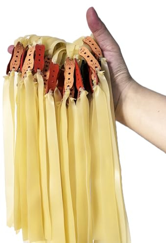 AbbiyyZ 12 Pack Slingshot Bands, Flat Rubber Elastic Replacement Bands (1mm, 1.2mm, 1.5mm, 2mm), 3pcs of Each Size, Ideal for Hunting Slingshots, Catapults & Outdoor Jungle Use