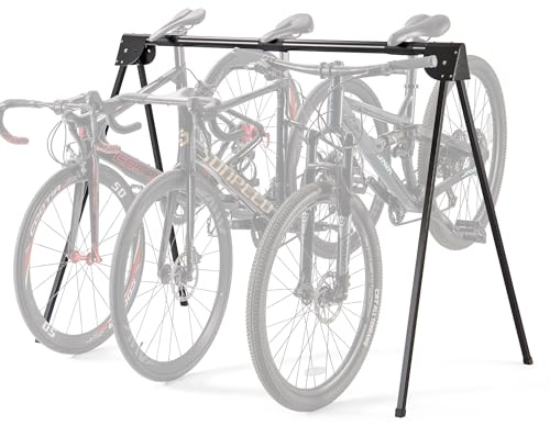 3 Bikes Stand Rack - Portable Bike Storage Parking Racks Indoor/Outdoor | Saddle Nose Bicycle Stand for Parking Mountain Road Hybrid Bike