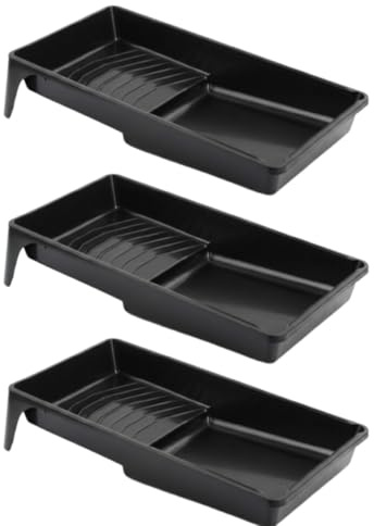 4 Inch Professional Plastic Roller Trays Decorators Painting Paint Tray Pack of 3