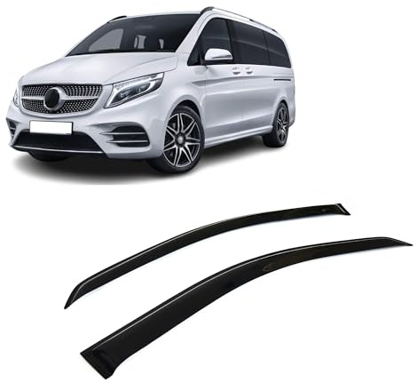 CarJoy Windabweiser Luftabweiser Regenabweiser Seitenfensterabweiser Kompatibel mit Mercedes Vito III W447 12.2014-2020+ Van Autofenster Regenschutz Deflektoren Externe Passform 2 Stück