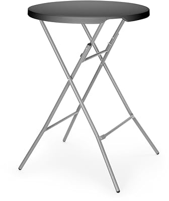 HENDI Stehtisch, rund, klappbar, mit Griff, platzsparend, leicht zu transportieren, für den Innen- und Außeneinsatz, Partytisch, Biertisch, Bistrotisch, Klapptisch, ø800x(H)1100mm, HDPE, schwarz
