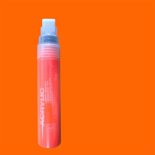 KLAMOTTEN STORE Montana Acrylic Marker, 15mm breiter Filz, wasserfest, Stifte mit Pumpsystem (Fluo Neon Orange)