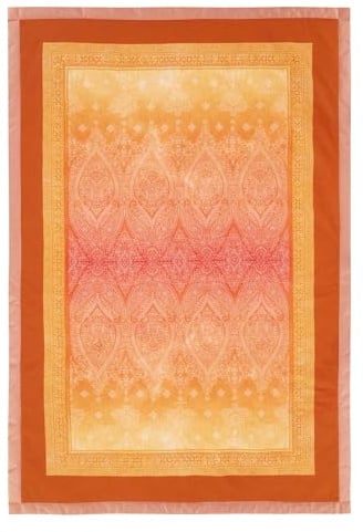 Bassetti Granfoulard Plaid Kerala O1 orange 135x190 cm, luxuriöse Wohndecke aus 100% mercerisierter Baumwolle, weiche Tagesdecke, kuschelig leicht, hautsympathisch, pflegeleicht