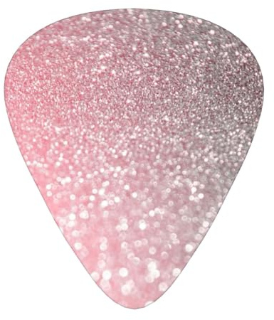 Roségold Pink Sparkle Luxus Trendy Glitter,12 Stück Gitarrenplektren, 3 Plektren in verschiedenen Stärken für Akustikgitarre, Bass, Ukulele