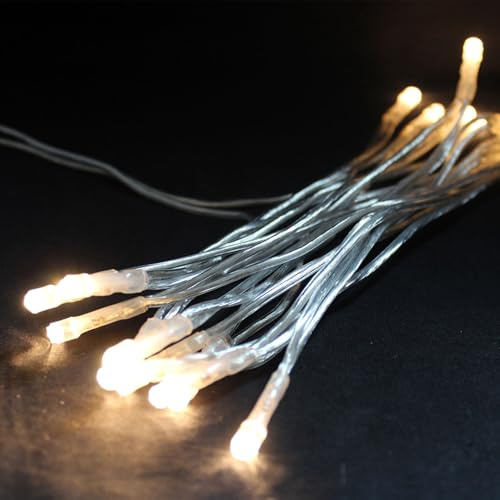 20er LED Tannenbaum Lichterkette Weihnachtslichterkette Warmweiß für Weihnachtszeit Hochzeiten Party Schaufenster Kabelfarbe Transparent