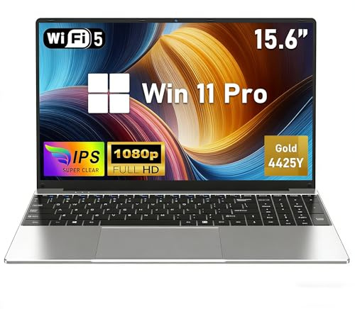 FUNYET Laptop,Nouvel Ordinateur Portable, PC Portable 2026 Win 11 de 15,6 Pouces,16 Go de RAM,SSD de 512 Go,Pentium Gold 4425Y,IPS FHD 1920 × 1080, Ouverture à 180°,5000 mAh, pour étudiants,Type-C