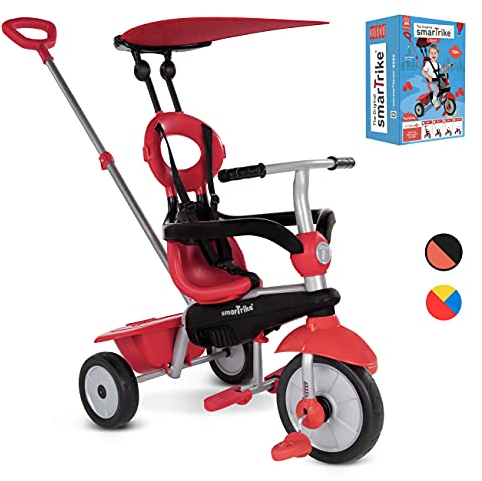 smarTrike Zoom Kleinkind-Dreirad für 1-, 2-, 3-jährige – 4-in-1 mehrstufiges Dreirad, rot