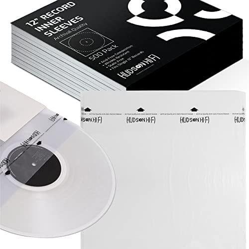 Hudson Hi-Fi Anti-Static Vinyl Record Innenhüllen - Protective Vinyl Record Innenhülle 500er-Pack - Schützen Sie Ihre LP-Alben vor Kratzern, Staub und Schmutz - Säurefreie Reispapier-Innendeckel