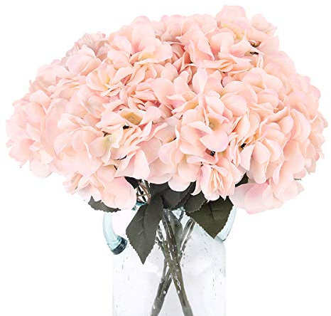 Louiesya 2 Blumensträuße aus künstlicher Hortensien, Vintage-Stil, künstliche Hortensien, 10 Köpfe, künstliche Blumenarrangements, Hochzeit, Party, Herbst, Garten, Zuhause, Küche, Tischdekoration