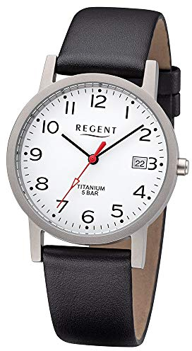 Regent Herren Analog Quarz Uhr mit Leder Armband 11190181