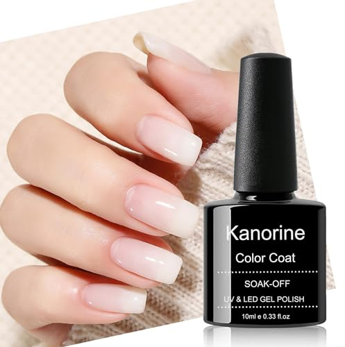 KANORINE Milky White Nude Color Coat Gel Polish Soak-Off UV/LED Gel Nail Polish Gel Nail Varnish Nail Art TYPE 10ml
