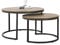 [en.casa] Couchtisch Christchurch 2er Set Wohnzimmertisch rund Sofatisch Satztisch Beistelltisch mit Metallgestell Kaffeetisch Holzoptik/Schwarz