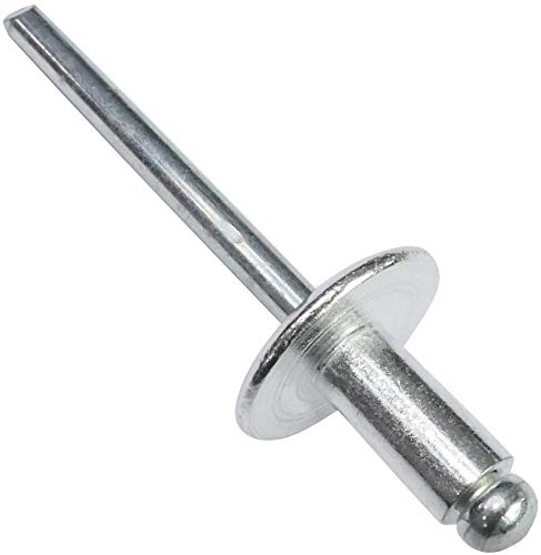 AERZETIX - C48267 - Satz von 100 Blindnieten blindniet Ø5x10mm mit großkopf 14mm - DIN 7337 C - popnieten - nieten mit bruchfest stange - aus aluminium stahl