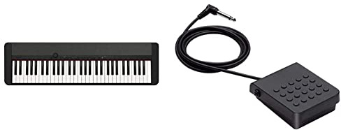 CT-S1BK Casiotone Piano-Keyboard & Casio SP-3 - Sustain Pedal Compatible with All Casio Keyboards and Digital Pianos with A Pedal Jack