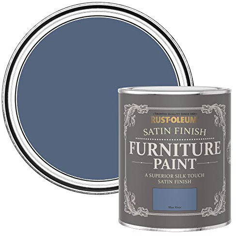 Rust-Oleum Blue Furniture Paint in Satin Finish - Blue River 750ml
