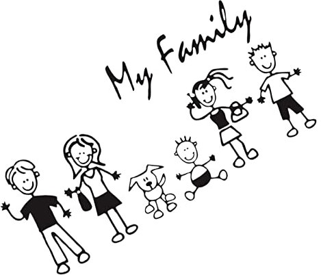 Yajimsa Adesivo per famiglia di tratti, per auto, camion, finestre, computer portatile