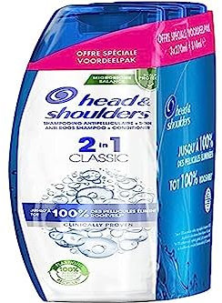 Head & Shoulders 2-in-1 Shampoo gegen Schuppen und Pflege, klassisch, bis zu 100 % der Schuppen entfernt, klinisch erwiesen, dermatologisch getestet, 3 x 270 ml