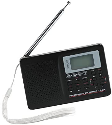 Digital Radio AM FM, Portable Shortwave Radios, 2 AA Battery Operated Radio, Portable Digital Full Band Radio with Alarm Clock, Good Sounds, Clear Display Panel