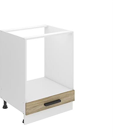 Belini Unterschrank Küche, Küchenunterschrank 60 cm Breite. SDP Küchenunterschrank ohne Arbeitsplatte. Küchenschrank ohne Tür, mit Schubladen, Sonoma-Eiche