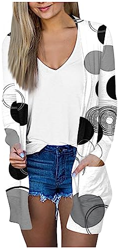 Damen Long Sweatjacke Halloween Sweater Feinstrick Mantel Damen Sommer Leichte Strickjacke Damen Strickjacke Kurze Jeansjacke Damen Strickjacke Damen Sommer Strickjacken Mit Tasche(2-Black,L)