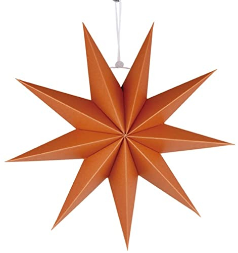 Uonlytech 3 Stück Stern-Papier-Lampenschirm Handgefertigt Dekorative Laterne Faltbarer Papier-Lampenschirm Einzigartiger Lampenschirm (Orange)