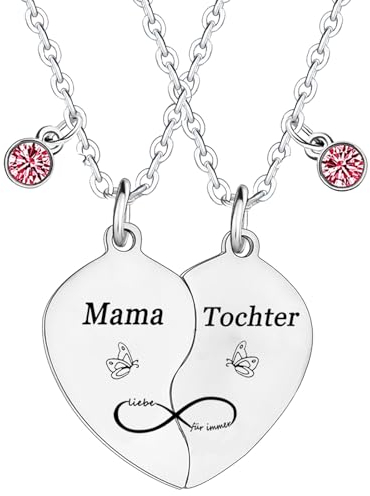 Ghloyza Mutter und Tochter Halskette - Geschenk für Mutter von Tochter - Für Immer Verbunden