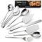 AARAINBOW Serving Utensils Set Large, 8 Pcs Serving Utensils for Parties, Stainless Steel Serving Set with Serving Spoons for Buffet, Hostess Serving Utensils(Silvery)