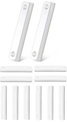 MSCHENZW 12 Stück Weiße Fenstergitter Europa, Kein Stanzen, Magnetische Halterung, Fenstergitter-Schnalle, Magnetische Fliegengitter, Magnetisch Befestigt