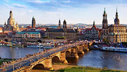 Puzzle für Erwachsene, Puzzle für Kinder, Lernspielzeug Brücke über die Elbe in Dresden Puzzle Fotopuzzle-Sammlung 1000 Teile 75 * 50 cm