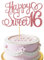 YQQYG 16th Birthday Cake Topper, Sweet 16 Cake Topper, Glitter Personalised for Girls Birthday Party Sparkling Cakes Decoration, Anniversary, Rose Gold