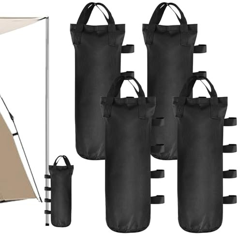 4 Piezas Pesos para Carpas 50 × 20 Cm Oxford Bolsa de Lastre para Gazebo, Bolsa Arena Contrapeso Saco de Arena para Rellenar Carpas, Reutilizables 9-12 KG Pesas de Pabellón para Cenador, Exteriores