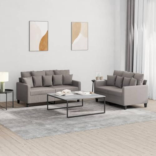 Xichuzi 2-TLG. Sofagarnitur mit Kissen Taupe Stoff, Sofas & Couches, Sofa Wohnzimmer, Sofa Für Jugendzimmer, Relaxsofa, Sofa Für Schlafzimmer, Polstersofa - 3201655
