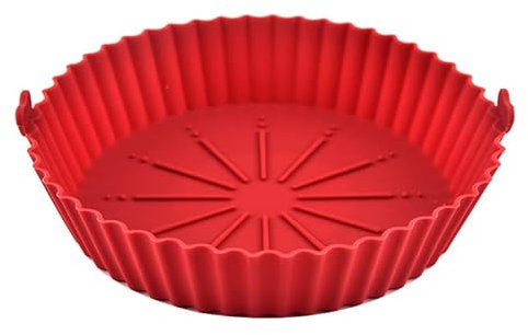 3 Pièces Moule Silicone Air Fryer, Panier en Silicone avec Pinceau Réutilisable Friteuse Accessoires Rond Plat Pot pour Airfryer Micro-Ondes Cuiseur Vapeur Moule à Gâteau COSORI Ninja Tower