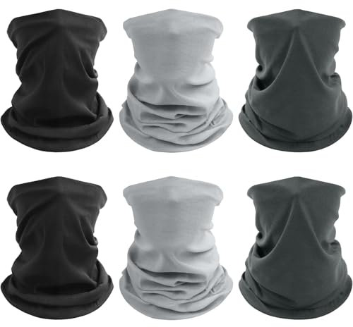 AWUMBUK 6 PCS Bandana Multifonctions Cache cou Homme,Tour de Cou Homme Hiver et Femme à Séchage Rapide Cache cou Moto Homme Cache Nez pour Sport Cyclisme Yoga Ski Randonnée