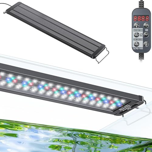 Pawfly Aquarium LED Light 24/7 Extendable Fish Tank Light with Full Spectrum White Blue Red Green Lights with D/N Mode Single Color Effects Timer and Adjustable Brightness (for 60 to 75 cm Tanks)
