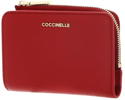 Coccinelle Leder Geldbörse Metallic Soft Wallet Scarlet rot