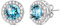 AOBOCO Simulierter Diamant Moissanite Ohrstecker Damen 18 Karat Weißgold überzogen 925 Sterling Silber mit Zirkonia (Aquamarin (März))
