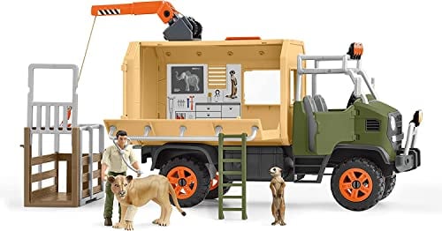 SCHLEICH 42475 Großer Truck Tierrettung, für Kinder ab 3 Jahren, Wild Life - Spielset